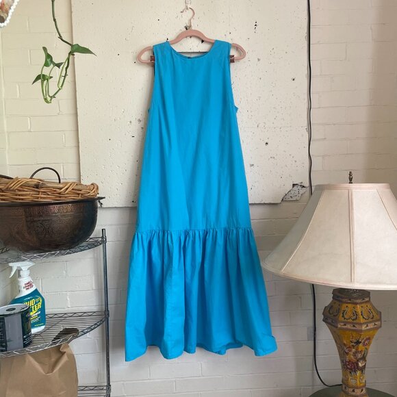 The Drop | Sky Blue Ilana Loose Sleeveless Wide-Hem Poplin Maxi Dress Medium - Picture 3 of 8